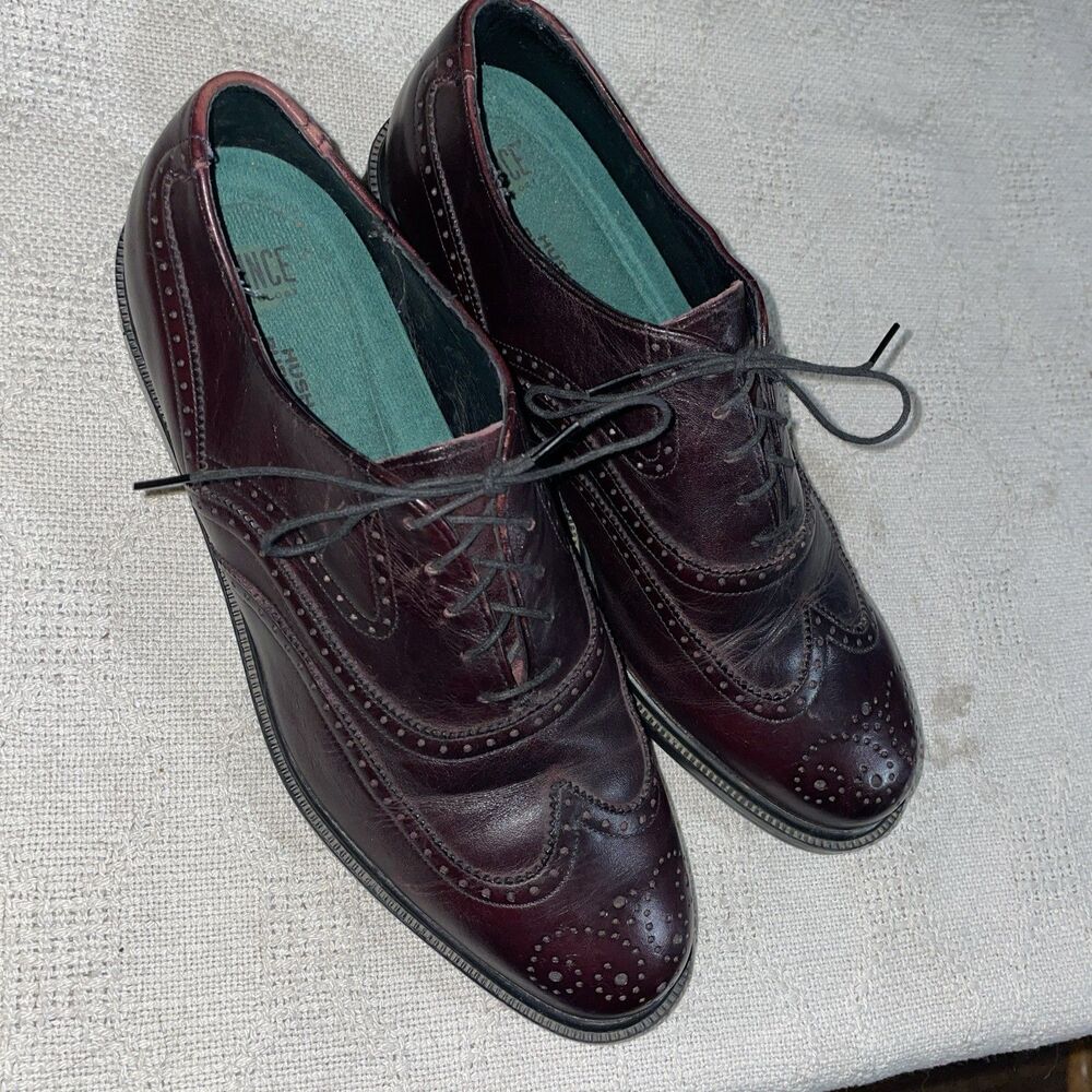 Hush Puppies Men’s Dress Wingtips Size 9.5 M Burgundy Leather Business Formal
